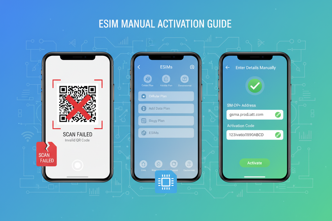 eSIM QR Code Won't Scan? Manual Activation Guide (SM-DP+ & Code) 2026 ...