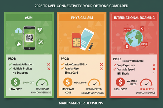eSIM vs. Physical SIM vs. International Roaming: Which is Best for Travelers in 2026?