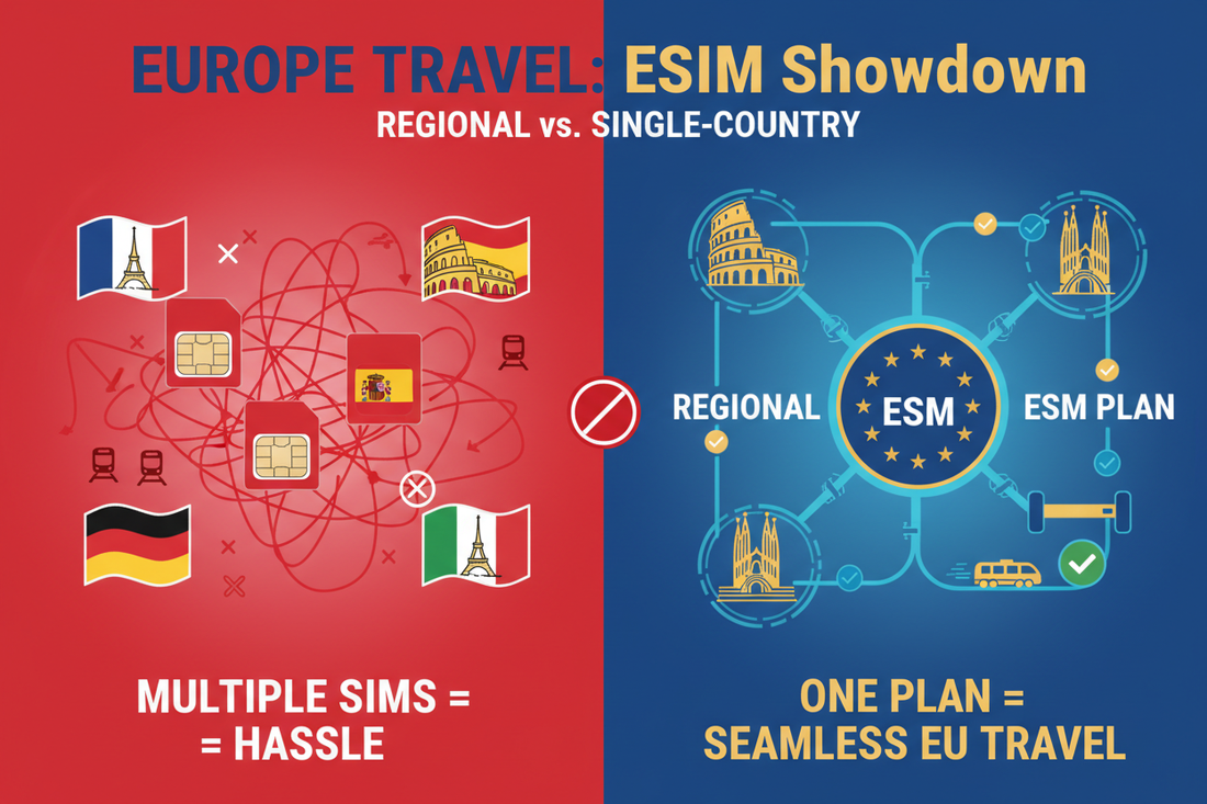 Europe Travel Internet Guide: Why Choose Regional eSIM Over Single-Country Data Plans?