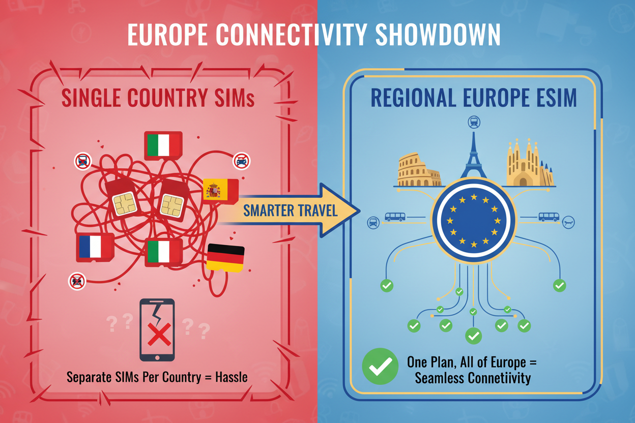 Why Choose Regional eSIM (Like Europe-Wide) Over Single-Country Data P ...