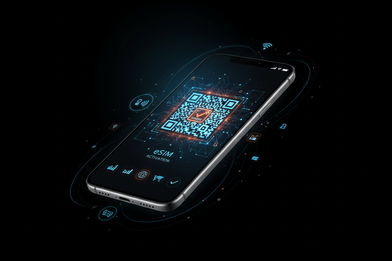 eSIM Product - Black Background