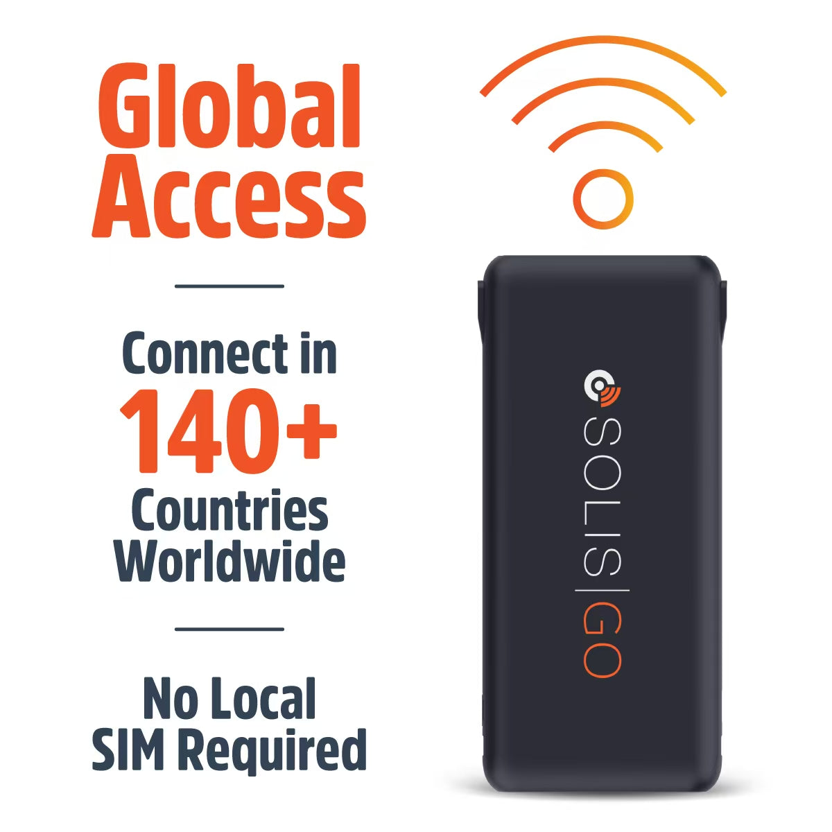 SOLIS GO Portable WiFi Hotspot & Power Bank with Lifetime Global Data - Allsim shop